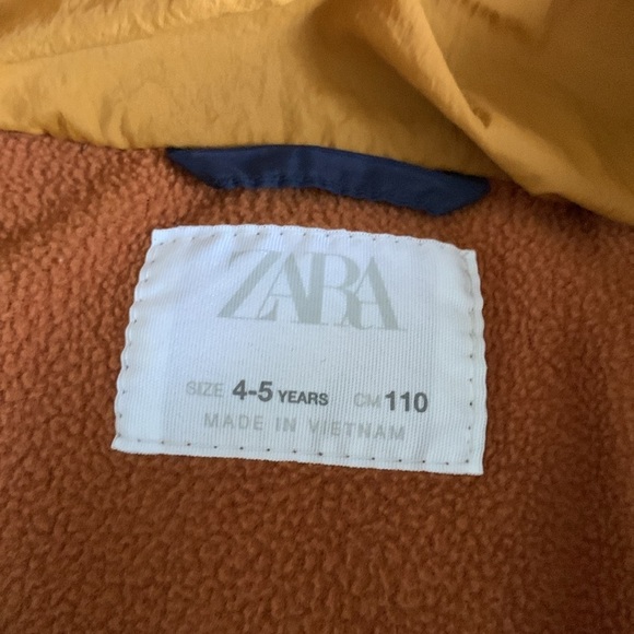 Zara boys puffer coat winter navy blue hooded pocket size 4/5Y - Picture 3 of 9